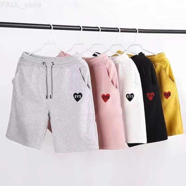 men's shorts summer mens classic embroidered love eyes casual shorts cotton pants for men and women loose l230703, White;black
men's shorts summer mens classic embroidered love eyes casual shorts cotton pants for men and women loose l230703, White;black