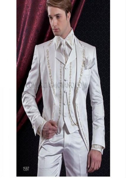 white embroidery groom tuxedos excellent men039s wedding tuxedos men formalpromdinner 3 piece suits custom made jacketpant8658884, Black;gray
white embroidery groom tuxedos excellent men039s wedding tuxedos men formalpromdinner 3 piece suits custom made jacketpant8658884, Black;gray