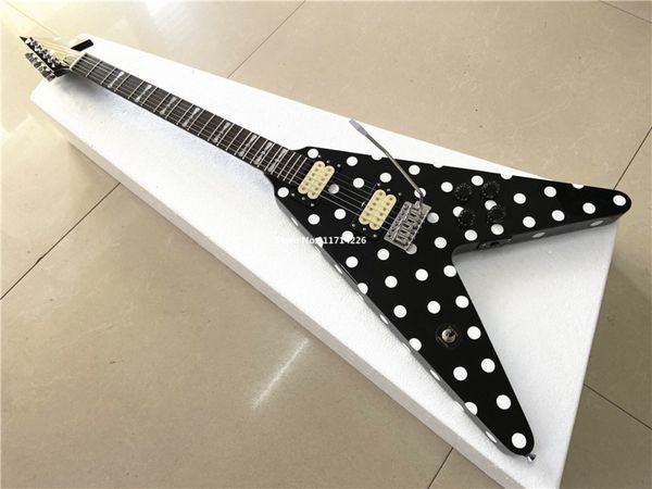 custom randy rhoads polka dot fly v black & white dot electric guitar tremolo bridge chrome hardware
custom randy rhoads polka dot fly v black & white dot electric guitar tremolo bridge chrome hardware