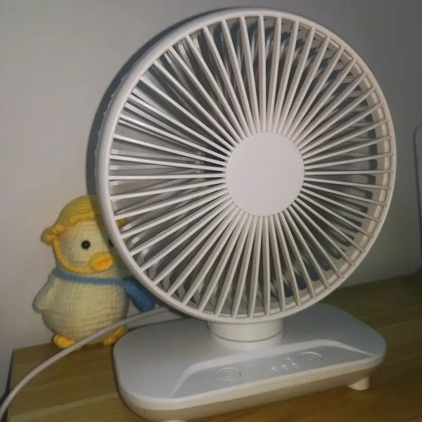 Image of 1pc, USB Desktop Small Fan, Portable Rechargeable Office Dormitory Fan, Silent Large Wind Fan, Summer Essential, Travel Essential, Small Appliance