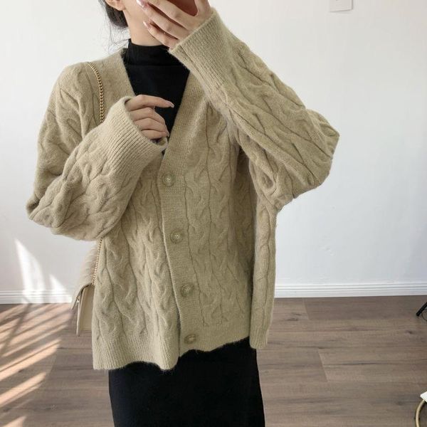 sweaters autumn women sweater v neck knitted cardigans female vintage long sleeve korean style fashion loose casual cardigan mujer, White;black
sweaters autumn women sweater v neck knitted cardigans female vintage long sleeve korean style fashion loose casual cardigan mujer, White;black