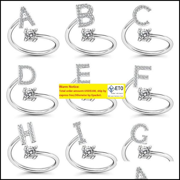 band rings jewelry gold color initials az letter alphabet adjustable opening rhinestone finger for women party wedding gift drop delivery, Silver
band rings jewelry gold color initials az letter alphabet adjustable opening rhinestone finger for women party wedding gift drop delivery, Silver