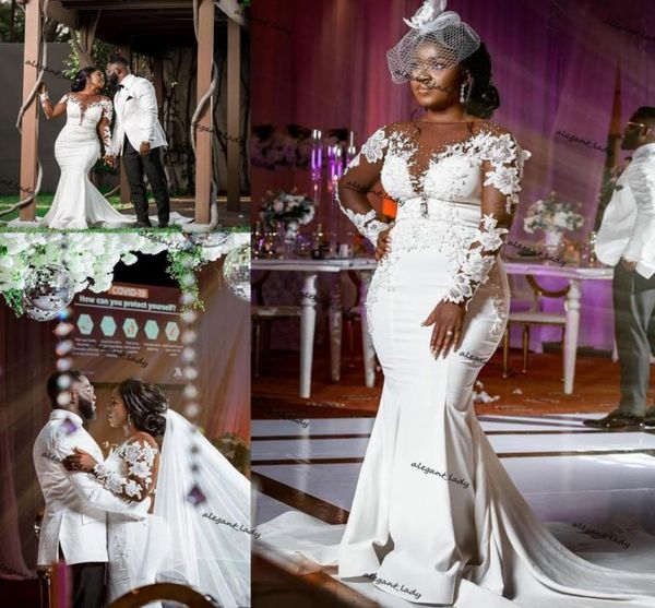 arabic aso ebi mermaid wedding dresses illusion long sleeve sheer oneck lace floral african plus size court train bridal dress3808819, White
arabic aso ebi mermaid wedding dresses illusion long sleeve sheer oneck lace floral african plus size court train bridal dress3808819, White