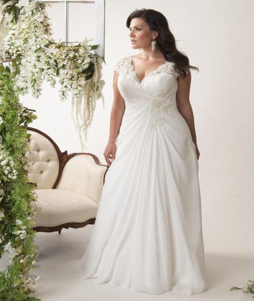 elegant plus size aline chiffon wedding dresses lace appliqued beach bridal gowns open back laceup bridal dresses customized swe1656155, White
elegant plus size aline chiffon wedding dresses lace appliqued beach bridal gowns open back laceup bridal dresses customized swe1656155, White