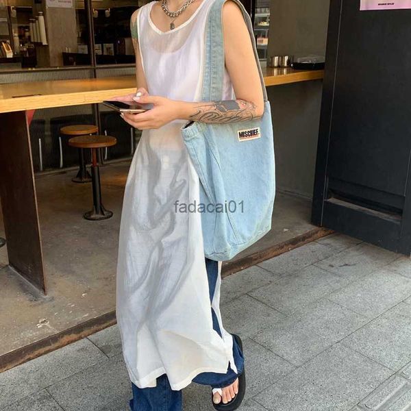 high street fashion casual thin white sleeveless dress women 2023 summer new loose chic split allmatch midlength dress, Black;gray
high street fashion casual thin white sleeveless dress women 2023 summer new loose chic split allmatch midlength dress, Black;gray