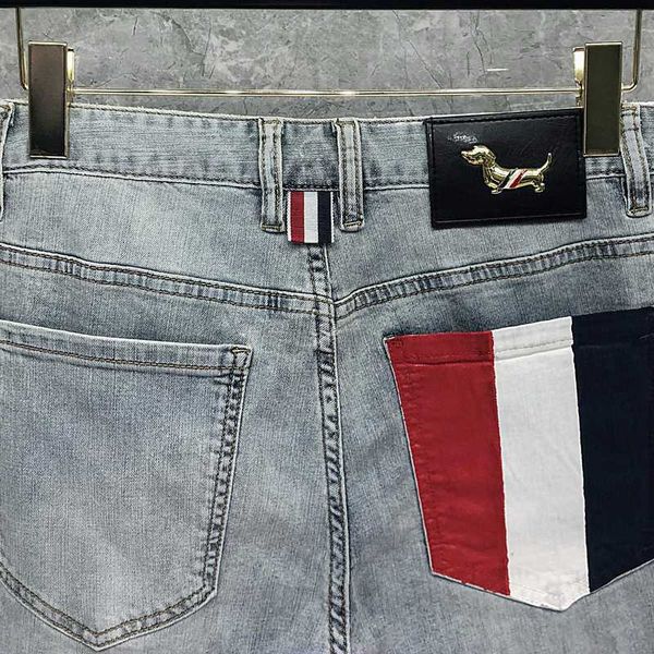 men's jeans tb thom jeans men's performance straight fit tapered leg pants distressed fashion street style denim trouser silm penc, Blue 
men's jeans tb thom jeans men's performance straight fit tapered leg pants distressed fashion street style denim trouser silm penc, Blue