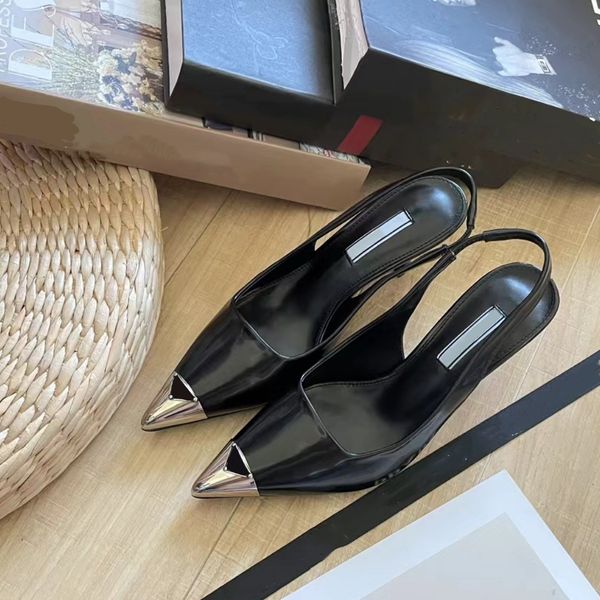 designer sandals p metal iron head triangle standard high heels ladies new pointed fine heel sandals dress shoes letter high heels, Black
designer sandals p metal iron head triangle standard high heels ladies new pointed fine heel sandals dress shoes letter high heels, Black