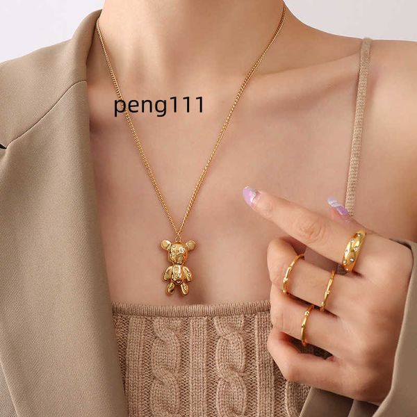 luxury cold light wind trend fashion jewelry letter bear necklace titanium steel plated 18k gold necklace, Silver
luxury cold light wind trend fashion jewelry letter bear necklace titanium steel plated 18k gold necklace, Silver