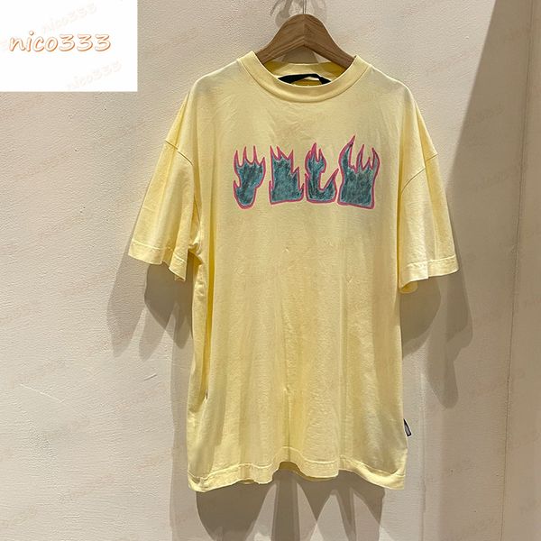 23ss new t shirt blue flame letter print pattern cotton loose and versatile men and women street short sleeve, White;black
23ss new t shirt blue flame letter print pattern cotton loose and versatile men and women street short sleeve, White;black