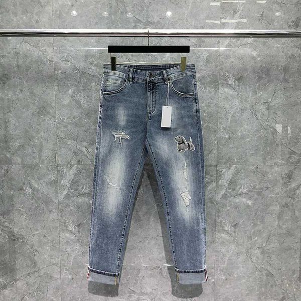 men's jeans tb thom jeans men trendy dog embroidery high waist slimming rhinestone pencil pants street stretch skinny trousers tb jeans, Blue
men's jeans tb thom jeans men trendy dog embroidery high waist slimming rhinestone pencil pants street stretch skinny trousers tb jeans, Blue