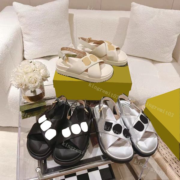 designer women sandals flat comfort mules ankle stripe platform sandal calfskin rubber slippers metallic shoes summer slides with box, Black
designer women sandals flat comfort mules ankle stripe platform sandal calfskin rubber slippers metallic shoes summer slides with box, Black