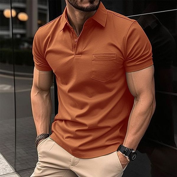 men's polos shirts fashion pocket short sleeve formal man casual summer clothing slim cotton plus size male 230703, White;black
men's polos shirts fashion pocket short sleeve formal man casual summer clothing slim cotton plus size male 230703, White;black