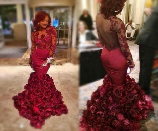 dark red rose mermaid prom dresses 2016 crew long sleeves illusion back applique evening gowns floral ruffles sweep train formal p8439905, Black
dark red rose mermaid prom dresses 2016 crew long sleeves illusion back applique evening gowns floral ruffles sweep train formal p8439905, Black