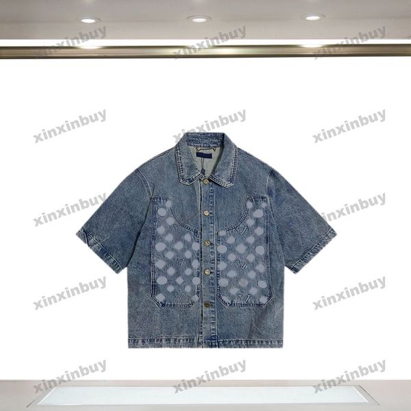 xinxinbuy men designer tee t shirt 23ss emboss letter fabric denim shirt short sleeve cotton women white black blue s-2xl258k, Black;brown
xinxinbuy men designer tee t shirt 23ss emboss letter fabric denim shirt short sleeve cotton women white black blue s-2xl258k, Black;brown