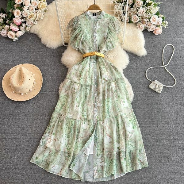 luxury and elegant flying sleeves standing neck waist single breasted a-line printed chiffon dress elegant big swing long dress, Black;gray
luxury and elegant flying sleeves standing neck waist single breasted a-line printed chiffon dress elegant big swing long dress, Black;gray