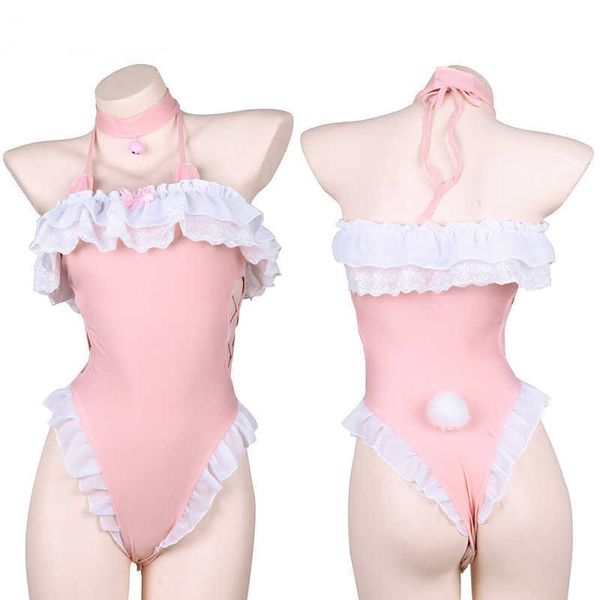 set lolita sweet swimsuit backless ruffles lace women bodysuit cute bunny girl sleepwear costumes halter off shoulder lingeriehkd230703, Black;white
set lolita sweet swimsuit backless ruffles lace women bodysuit cute bunny girl sleepwear costumes halter off shoulder lingeriehkd230703, Black;white