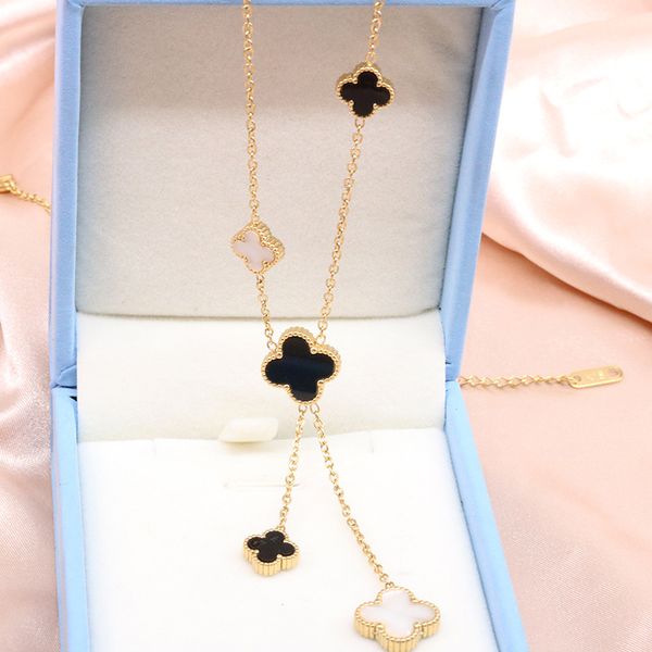 cross-border korean version of simple double-sided black and white four-leaf clover choker tassel titanium steel necklace women's 18k n, Silver
cross-border korean version of simple double-sided black and white four-leaf clover choker tassel titanium steel necklace women's 18k n, Silver