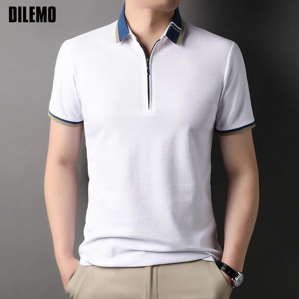 men's polos grade 100 cotton zipper luxury summer brand polo shirts men fashion slim short sleeve casual 2023 mens clothing 230703, White;black
men's polos grade 100 cotton zipper luxury summer brand polo shirts men fashion slim short sleeve casual 2023 mens clothing 230703, White;black