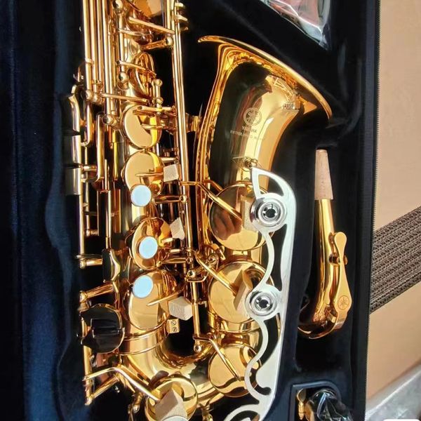 professional 200 alto saxophone flat e lacquered gold brass jazz instrument with mouthpiece and accessories
professional 200 alto saxophone flat e lacquered gold brass jazz instrument with mouthpiece and accessories