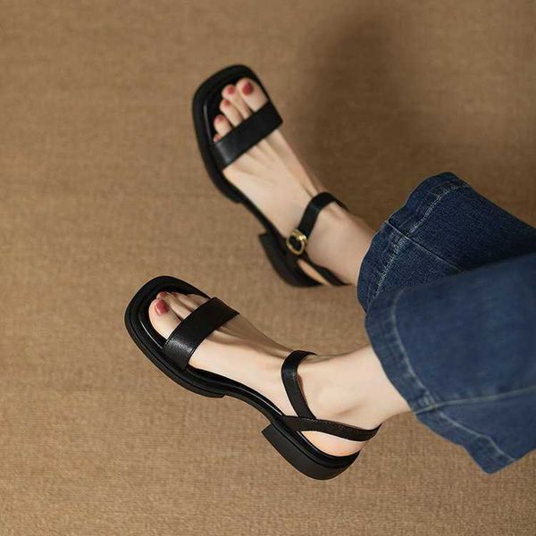 new sandals leather comfortable straight strap sandals popular for women in summer 2023 new versatile soft soled flat caligae shoes, Black
new sandals leather comfortable straight strap sandals popular for women in summer 2023 new versatile soft soled flat caligae shoes, Black