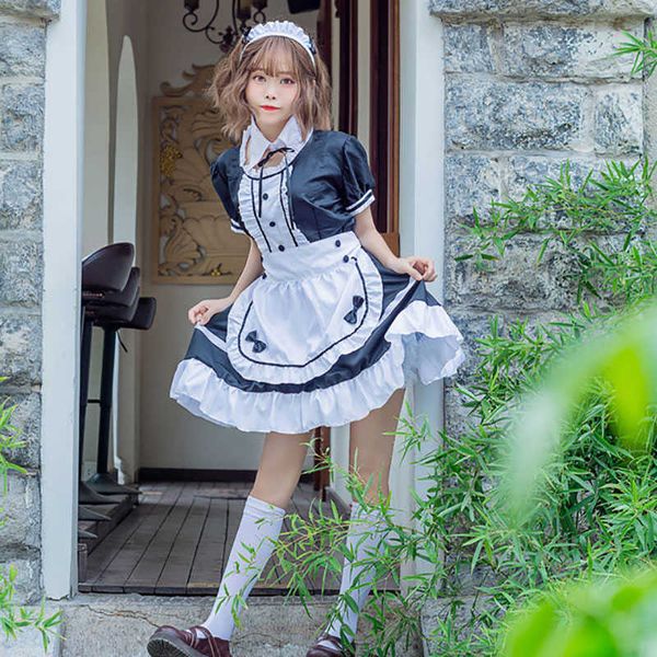 set s-6xl sweet lolita dress french maid waiter costume short sleeves women mini pinafore cute ouji outfit halloween for girlshkd230703, Black;white
set s-6xl sweet lolita dress french maid waiter costume short sleeves women mini pinafore cute ouji outfit halloween for girlshkd230703, Black;white