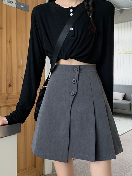 skirts irregular black skirt female spring and summer korean style high waist thin a line wild pleated 230701
skirts irregular black skirt female spring and summer korean style high waist thin a line wild pleated 230701