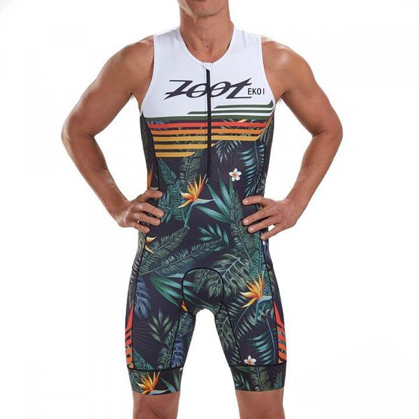 Image of Cycling Jersey Sets Zootekoi Men Triathlon Sleeveless Breathable Bodysuit Summer Mountain Bike Cycling Wear Outdoor Running Wear Custom Swimsuit 230701