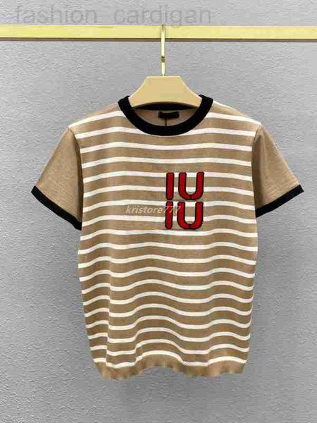 women's t-shirt designer 23ss fw knits t-shirts designer tee with letter striped pattern crop runway high end brand elasticity stretch, White
women's t-shirt designer 23ss fw knits t-shirts designer tee with letter striped pattern crop runway high end brand elasticity stretch, White