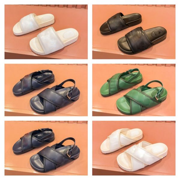 2023 summer new letter anatomic leather fashion letter flat man's women's letter logo slippers flip-flops beach shoes with box, Black
2023 summer new letter anatomic leather fashion letter flat man's women's letter logo slippers flip-flops beach shoes with box, Black