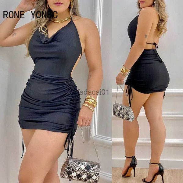 women solid halter swinging collar backless lace up shirring mini party dresses l230621, Black;gray
women solid halter swinging collar backless lace up shirring mini party dresses l230621, Black;gray
