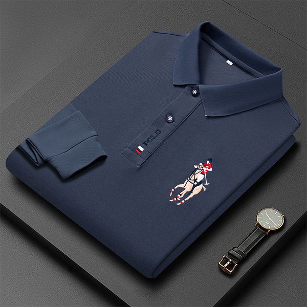 men's polos breathable jacket luxury men's cotton embroidered business long sleeve polo shirt solid color lapel men casual 230701, White;black
men's polos breathable jacket luxury men's cotton embroidered business long sleeve polo shirt solid color lapel men casual 230701, White;black