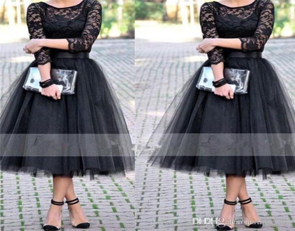 2020 long sleeves elegant evening dresses jewel black lace tulle formal prom gowns custom made tea length special occasion w5038534, Black;red
2020 long sleeves elegant evening dresses jewel black lace tulle formal prom gowns custom made tea length special occasion w5038534, Black;red