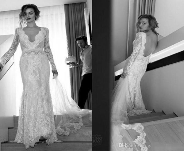 lihi hod 2019 long sleeves lace wedding dresses sheath deep v neck backless vintage fitted brides dresses custom made5695096, White
lihi hod 2019 long sleeves lace wedding dresses sheath deep v neck backless vintage fitted brides dresses custom made5695096, White