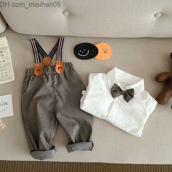 clothing sets clothing sets milancel spring baby set boys birthday bow shirt and plaid overalls 2 pcs suit z230703, White
clothing sets clothing sets milancel spring baby set boys birthday bow shirt and plaid overalls 2 pcs suit z230703, White