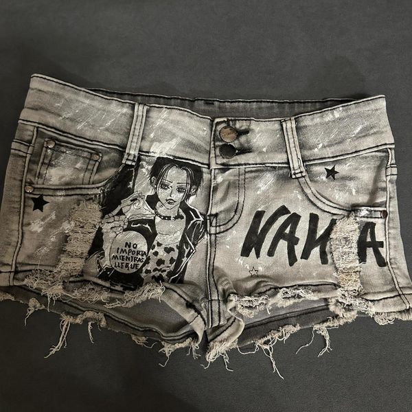 women s jeans summer slim fit broken hole open pocket retro color denim shorts low waist anime print pants 230701, Blue
women s jeans summer slim fit broken hole open pocket retro color denim shorts low waist anime print pants 230701, Blue