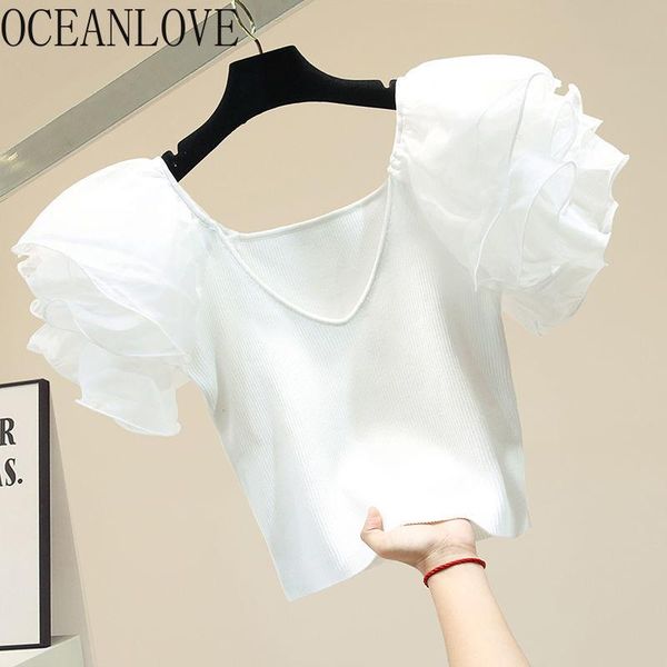 t-shirt oceanlove knitted slim women t shirts ruffles v neck summer vintage short camisetas de mujer korean solid ropa mujer sweet, White
t-shirt oceanlove knitted slim women t shirts ruffles v neck summer vintage short camisetas de mujer korean solid ropa mujer sweet, White