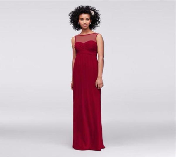 long chiffon bridesmaid dress with illusion neckline f15927 sheath wedding party dress evening dress formal dresses7417481, White;pink
long chiffon bridesmaid dress with illusion neckline f15927 sheath wedding party dress evening dress formal dresses7417481, White;pink