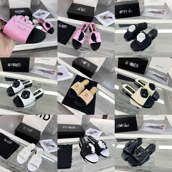 paris slippers 2023 new designer camellia pink flower slippers women plaid quilted leather slides cha l shoes floral buckle ccity silk flip, Black
paris slippers 2023 new designer camellia pink flower slippers women plaid quilted leather slides cha l shoes floral buckle ccity silk flip, Black