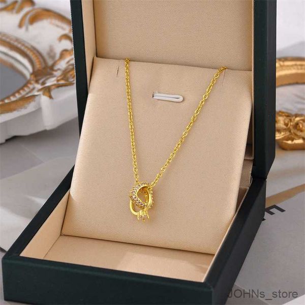 pendant do not fade jewelry and new trendy love ring pendant stainless steel necklace for women couple r230829, Silver
pendant do not fade jewelry and new trendy love ring pendant stainless steel necklace for women couple r230829, Silver