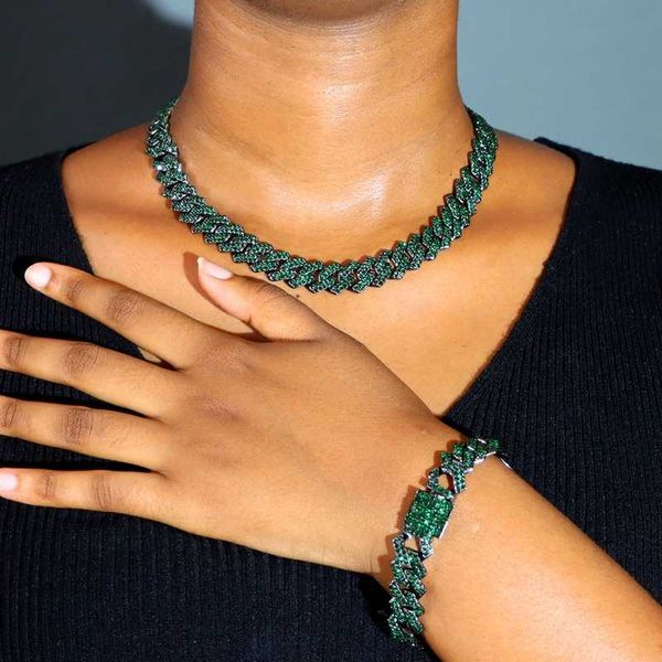 strands hip hop green crystal rhombus prong cuban link chain necklace for women 14mm rhinestones iced out necklaces gothic jewelry 230613, Black
strands hip hop green crystal rhombus prong cuban link chain necklace for women 14mm rhinestones iced out necklaces gothic jewelry 230613, Black