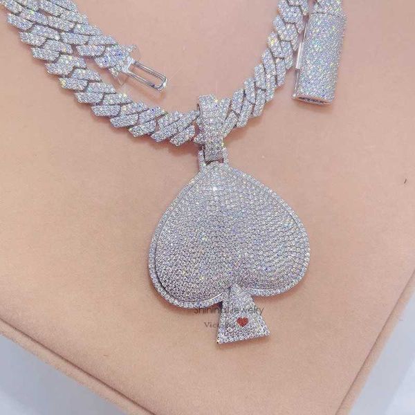designer jewelry 14k white gold fully iced out moissanite diamond ace spade pendant, Silver
designer jewelry 14k white gold fully iced out moissanite diamond ace spade pendant, Silver