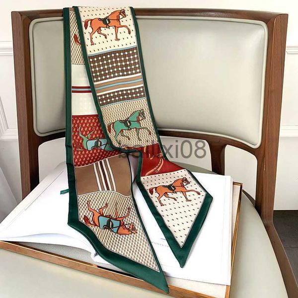 scarves long silk scarf bag tie lady neck skinny scarves hairband foulard horse print brand lady neckerchief ribbon 2021 spring new j230703, Blue;gray
scarves long silk scarf bag tie lady neck skinny scarves hairband foulard horse print brand lady neckerchief ribbon 2021 spring new j230703, Blue;gray
