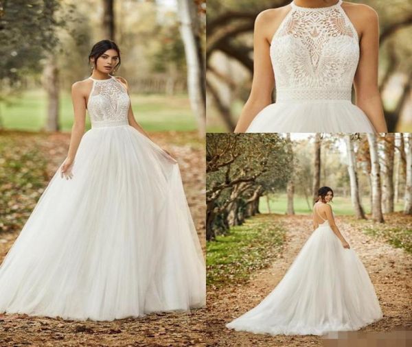 2020 backless wedding dresses halter lace sweep train tulle a line criss cross straps custom made country wedding gown vestido de 2676139, White
2020 backless wedding dresses halter lace sweep train tulle a line criss cross straps custom made country wedding gown vestido de 2676139, White