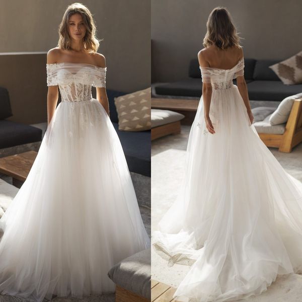 fashion a line wedding dresses for bride off shoulder wedding dress lace appliques tulle designer bridal gowns, White
fashion a line wedding dresses for bride off shoulder wedding dress lace appliques tulle designer bridal gowns, White