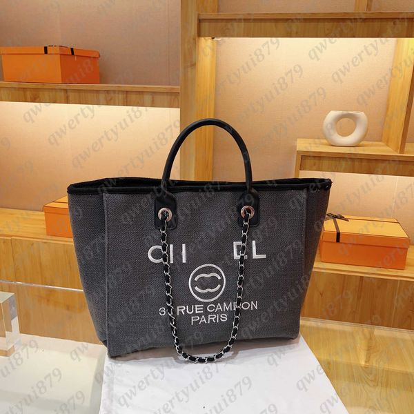 women's fashion beach bag shoulder bag canvas designer bag shopping bag with chain luxury alphabet embroidery handbag crossbody bag tra
women's fashion beach bag shoulder bag canvas designer bag shopping bag with chain luxury alphabet embroidery handbag crossbody bag tra