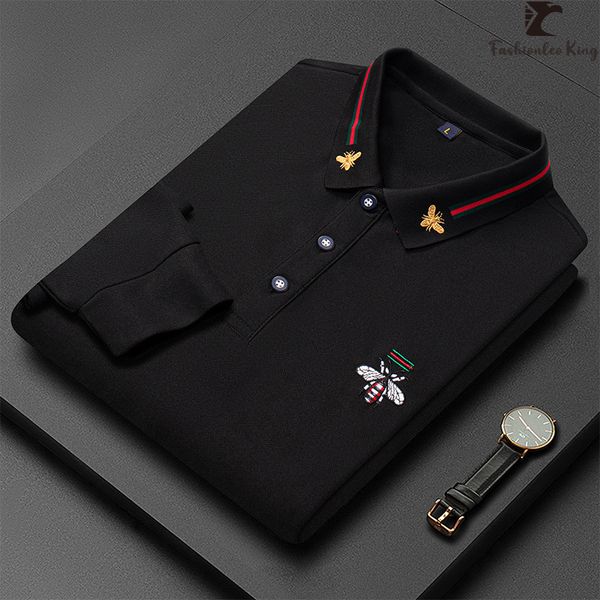 men's polos long-sleeved polo shirt men's fashion embroidery shirts casual bottom polo t-shirt 230701, White;black
men's polos long-sleeved polo shirt men's fashion embroidery shirts casual bottom polo t-shirt 230701, White;black