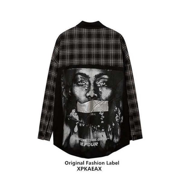 men polo original fashion brand oversize shirt men's 2021 early autumn europe and america hiphop checked shirt coat, White;black
men polo original fashion brand oversize shirt men's 2021 early autumn europe and america hiphop checked shirt coat, White;black