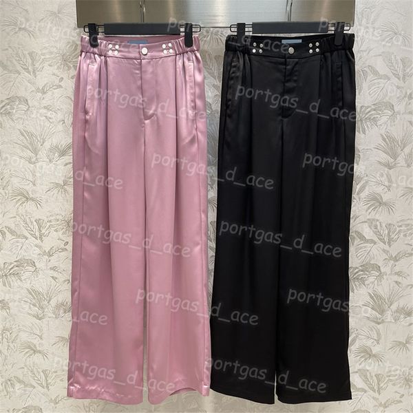 casual women pants cool satain trousers letter webbing wide leg pants, Black 
casual women pants cool satain trousers letter webbing wide leg pants, Black