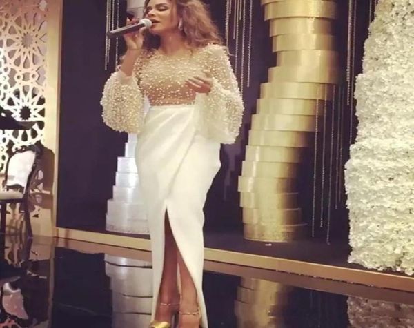 2019 white jewel pearls beaded prom dresses long poet sleeves arabic dubai evening dresses front split myriam fares party gowns pd2879389, Black
2019 white jewel pearls beaded prom dresses long poet sleeves arabic dubai evening dresses front split myriam fares party gowns pd2879389, Black