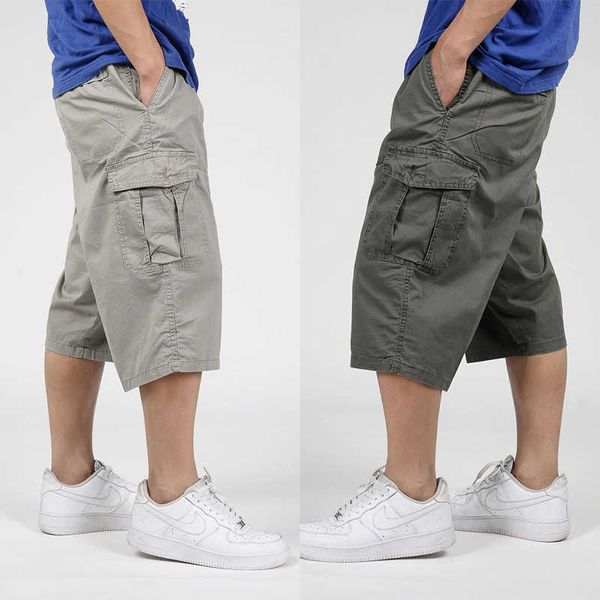 men's multi pocket large loose casual pants solid color durable breathable wide leg capris, White;black
men's multi pocket large loose casual pants solid color durable breathable wide leg capris, White;black